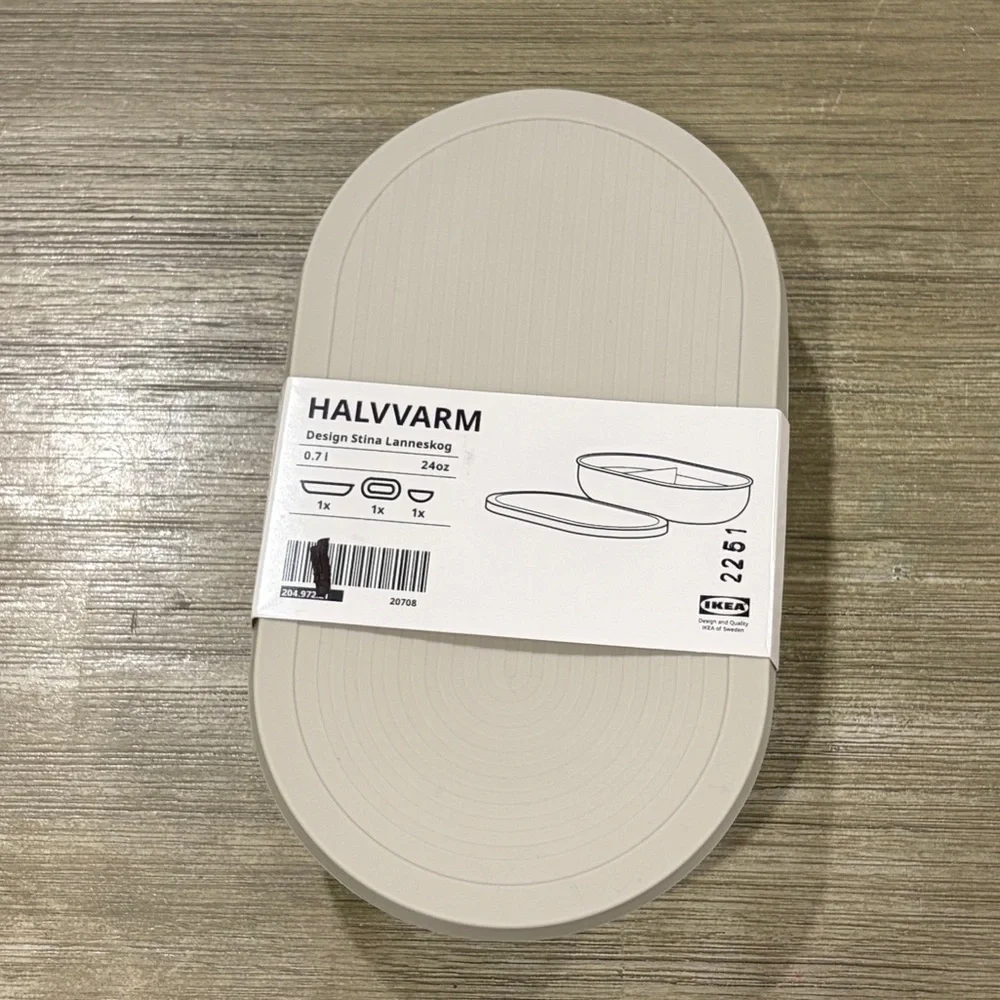 IKEA HALVVARM Food Container With Lid & Divider (204.972.21) NEW